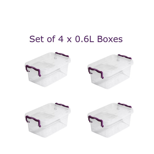 Plastic Storage Box Boxes Lid Handles Food Container Home Kitchen Office Box UK